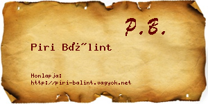 Piri Bálint névjegykártya
