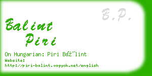 balint piri business card